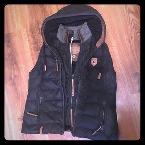Black Naketano Winter Vest Hoody xl extra large